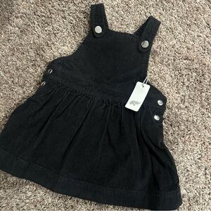 Monica + Andy NWT  Black Corduroy Overall Dress 12-18 months